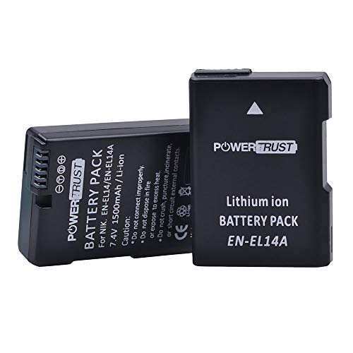 PowerTrust EN-EL14 Battery & Charger for Nikon DSLR