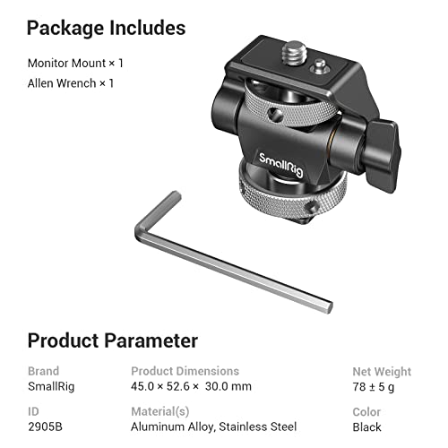 SMALLRIG Camera Monitor Mount with Cold Shoe Adapter