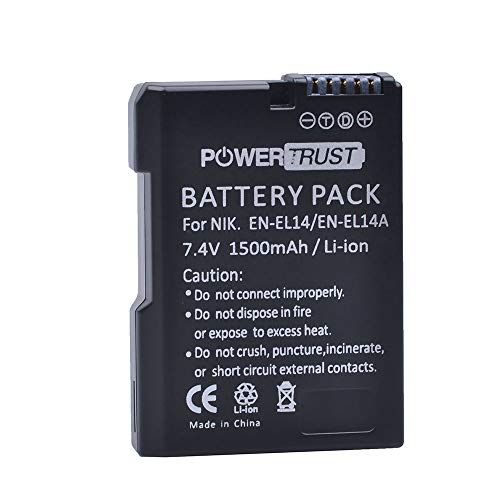 PowerTrust EN-EL14 Battery & Charger for Nikon DSLR