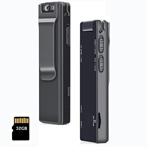 1080P Wearable Body Cam with Clip - Mini Body Cameras with Audio and Video Recording