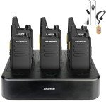 BAOFENG T20D Mini Portable Two Way Radios Long-Range Walkie Talkie Set (6 Pack) with Six Way Charger for Outdoor Adventures and Emergency Communication