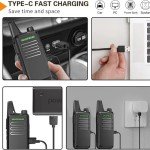 BAOFENG T20D Mini Portable Two Way Radios Long-Range Walkie Talkie Set (6 Pack) with Six Way Charger for Outdoor Adventures and Emergency Communication