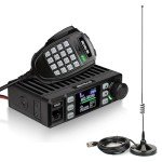 Retevis RA25 Dual Band Mobile Radio, Mini Mobile Transceiver with MR100 High Gain Antenna, 500 Channels, FM Radio, Emergency Alarm, VOX, Long Range Mobile Two Way Radio for Traveling Farm