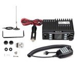 Retevis RA25 Dual Band Mobile Radio, Mini Mobile Transceiver with MR100 High Gain Antenna, 500 Channels, FM Radio, Emergency Alarm, VOX, Long Range Mobile Two Way Radio for Traveling Farm