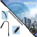 2 Pack BAOFENG UV-25 Walkie Talkie Tri-Band Wireless 10W Frequency Copy USB-C Charger Goose Tube Gain Antenna Powerful Long Range Ham Radios