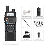 Baofeng UV-5R 8W Handheld Ham Radio with 3800mAh Battery Dual Band Two-Way Radio Long Range Walkie Talkies Pack of 6 for Hiking Camping Hunting Skiing Trip (Black)