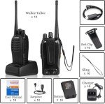 BAOFENG BF-888S Two Way Radio Long Range 16 CH Baofeng Radio and Tenway Covert Air Acoustic Tube Earpiece (Pack of 10)