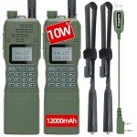 Baofeng Radio AR-152 Ham Radio Handheld 10W Long Range Rechargeable Military Grade Upgrade UV-5R Two Way Radio with Tactical Antenna and Programming Cable walkie talkies Full Set(2 Pack)
