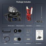 Retevis RT95 Dual Band Mobile Radio, Long Range Ham Radio with Antenna, 180 Degree Rotatable LCD Display, Mic Gain, Chirp, DTMF, 2m 70cm Mini Mobile Transceiver for RV Camping