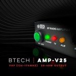 BTECH AMP-V25 Amplifier | 20-40W Power Boost for VHF (136-174MHz) | Compatible with Handheld Radios | Amplifies Analog and Digital Modes | Ideal for Mobile, Field, & Home Use