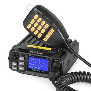 Radioddity DB25-G GMRS Mobile Radio, 25 Watts Two Way Radio Long Range, Quad Watch, GMRS Repeater Capable, with Dual Band Scanning Receiver, for Car Vehicle, Off Road, Overlanding Black
