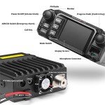 Radioddity DB25-G GMRS Mobile Radio, 25 Watts Two Way Radio Long Range, Quad Watch, GMRS Repeater Capable, with Dual Band Scanning Receiver, for Car Vehicle, Off Road, Overlanding Black