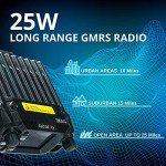 Radioddity DB25-G GMRS Mobile Radio, 25 Watts Two Way Radio Long Range, Quad Watch, GMRS Repeater Capable, with Dual Band Scanning Receiver, for Car Vehicle, Off Road, Overlanding Black
