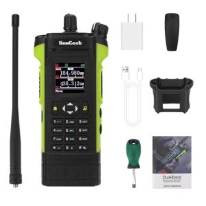 HAMGEEK APX-8000 12W Dual Band Radio VHF UHF Walkie Talkie with Dual PTT Duplex Working Mode (Green)