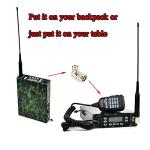 TWAYRDIO Dual Band VHF UHF Back Pack Mobile Transceiver Built-in 12000mAh Battery Dual PTT MIC Portable Ham Amateur Radio with Software, Programming Cable, Mobile Antenna and SO239 to PL259 Adapter