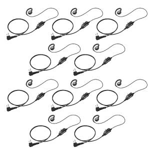 Arrowmax AEH3000-M1 Swivel Style Braided Cable Earpiece Style PTT Compatible with Motorola CP200D CP100D R2 DEP450 BPR40D CP200 CP185 BPR40 Yaesu FT-65 FT-25 FT-4X/V XiR P3688 (10 Pieces)