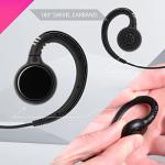 Arrowmax AEH3000-M1 Swivel Style Braided Cable Earpiece Style PTT Compatible with Motorola CP200D CP100D R2 DEP450 BPR40D CP200 CP185 BPR40 Yaesu FT-65 FT-25 FT-4X/V XiR P3688 (10 Pieces)
