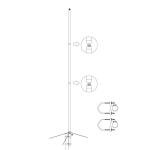 HYSHIKRA GMRS Outdoor Base Antenna, 462-467MHz 200Watt UHF 2.2Meter Length Fiberglass Antenna with UHF-Female (So239) Connector for Motorola Icom Kenwood Midland Yaesu Mobile Radio