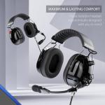 Arrowmax AHDH0042-BK-M1 Over The Head Noise Cancelling Headphone Compatible with Motorola CP200D CP100D R2 DEP450 BPR40D CP200 CP185 BPR40 Yaesu FT-65 FT-25 FT-4X/V XiR P3688
