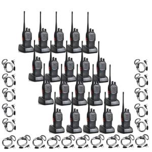 BAOFENG BF-888S Walkie Talkies 20 Pack Walkie Talkie Long Range with Cable, Earpieces