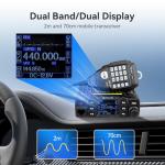 Retevis RT95 Dual Band Mobile Radio, Long Range Ham Radio with Antenna, 180 Degree Rotatable LCD Display, Mic Gain, Chirp, DTMF, 2m 70cm Mini Mobile Transceiver for RV Camping