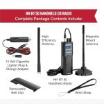 Cobra HHRT50 Road Trip CB Radio - 2-Way Handheld Emergency Radio with Access to Full 40 Channels & NOAA Alerts, Rooftop Magnet Mount Antenna and Omni-Directional Microphone, Black, 6.3" x 2" x 1.75"