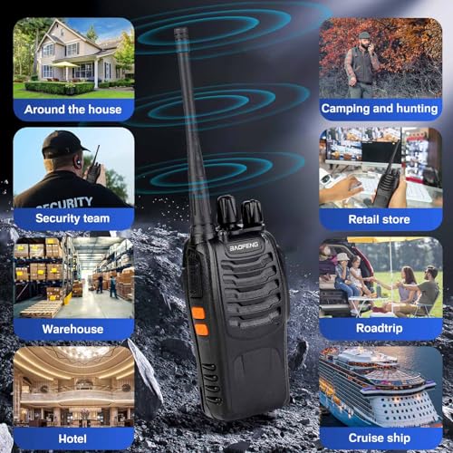 Baofeng 888S Walkie Talkies with Earpieces, Long Range