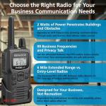 KENWOOD ProTalk PKT-300 Two-Way Handheld Radio (2W), 6 Modifiable Channels, Built-in VOX & Privacy Talk, 10 Call Alert Tones, IP52 UHF Radio & Mil-STD 810 (C, D, E, F, G & H), LCD with Backlight