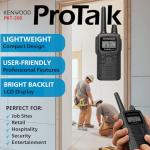 KENWOOD ProTalk PKT-300 Two-Way Handheld Radio (2W), 6 Modifiable Channels, Built-in VOX & Privacy Talk, 10 Call Alert Tones, IP52 UHF Radio & Mil-STD 810 (C, D, E, F, G & H), LCD with Backlight