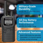 KENWOOD ProTalk PKT-300 Two-Way Handheld Radio (2W), 6 Modifiable Channels, Built-in VOX & Privacy Talk, 10 Call Alert Tones, IP52 UHF Radio & Mil-STD 810 (C, D, E, F, G & H), LCD with Backlight