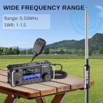 Radioddity HF-009 Portable HF Antenna, 5-50MHz Quick-Tuning Vertical Antenna, SWR 1.0-1.5, Compatible with Xiegu G90/X6100/X6200, Radioddity QT40/QT60/QT80, for HF Transceivers & Mobile Radios