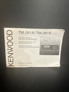 Kenwood TM-281A/E Instruction Manual - Original