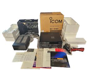 Icom HF All Band Receiver IC-737 PS-55 Power Supply Ham Radio Base Station MINT