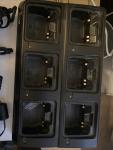 Icom Desktop 6 Port Multi-Charger Unit w/6 Hand-held Radios - 2 Ext Chargers Lot