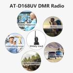 DMR Radio Handheld AT-D168UV Portable Ham Radio with VHF/UHF Dual Band, Long Range, APRS, Digital & Analog Mode, Rechargeable Ham Radio, Clear Audio, Easy Programming & Secure Encryption