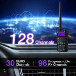 BAOFENG UV-5G PRO GMRS Handheld Radio, 5W NOAA/UHF/VHF/Airband Scanner & Receiver, GMRS Repeater Capable, Long Range Rechargeable Two Way Radio, for Adults, Support Chirp Programming