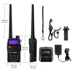 BAOFENG UV-5G PRO GMRS Handheld Radio, 5W NOAA/UHF/VHF/Airband Scanner & Receiver, GMRS Repeater Capable, Long Range Rechargeable Two Way Radio, for Adults, Support Chirp Programming