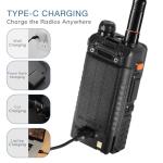 [Chirp Compatible] BAOFENG UV-5G Plus GMRS Handheld Radio, Long Rang Two Way Radio for Adult, 999 Channels, NOAA Receiver & Scanner, with 2500mAh Battery USB-C Port, 1 Pack