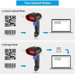 2.4Ghz Wireless Barcode Scanner USB Cordless 1D 2D Laser Barcode Reader Handhold