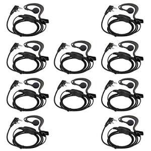 Retevis Case of 10, Two Way Radio Earpiece with Mic Single Wire Earhook Headset for RT22 RT21 RT68 RT68H H777 H777H RT86A RT86S, Compatible with Pxton Baofeng BF-888S BF-T26 Kenwood Walkie Talkies