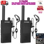 Baofeng T26 Walkie Talkies Long Range, Rechargeable Li-ion Battery 16 FRS Channe
