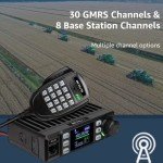 Retevis RA25 GMRS Mobile Radio, 20W Long Range GMRS Radio Mobile Transceiver, 8 Repeater Channel Base Station, Emergency Alarm FM Radio, Mobile Two Way Radio for Farm Overlanding