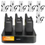 BAOFENG T20D Mini Portable Two Way Radios Long-Range Walkie Talkie Set (6 Pack) with Six Way Charger for Outdoor Adventures and Emergency Communication