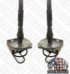 New Twin Military Antenna, Base & Mounting Bracket Kit Not OEM Fits HUMVEE