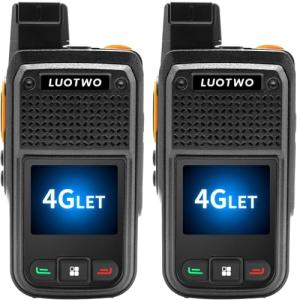 LUOTWO W500 2 Pack Global Walkie Talkie Unlimited Range with SIM Card 4G Walkie Talkie Long Range POC Radio Two Way Radios for Adults LTE 8000mAh Intercom 5000KM