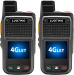LUOTWO W500 2 Pack Global Walkie Talkie Unlimited Range with SIM Card 4G Walkie Talkie Long Range POC Radio Two Way Radios for Adults LTE 8000mAh Intercom 5000KM