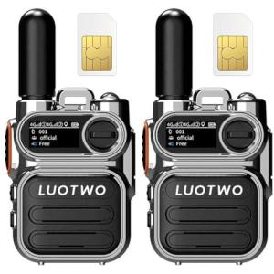 LUOTWO G388 2-Pack Global 4G Walkie Talkies with SIM Cards Nationwide Coverage Unlimted Communication Range PoC Two Way Radios with Flashlight for Adults Long Range Intercom 5000km,Use for a Lifetime