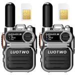 LUOTWO G388 2-Pack Global 4G Walkie Talkies with SIM Cards Nationwide Coverage Unlimted Communication Range PoC Two Way Radios with Flashlight for Adults Long Range Intercom 5000km,Use for a Lifetime
