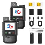 LUOTWO V1-280 2 Pack Global Walkie Talkie Unlimited Range 5G Walkie Talkies Global Walkie Talkies Lifetime POC Radio Two Way Radios with SIM Card 8000mAh Intercom 5000KM Lifetime Use Without Renewal