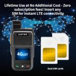LUOTWO W500 2 Pack Global Walkie Talkie Unlimited Range with SIM Card 4G Walkie Talkie Long Range POC Radio Two Way Radios for Adults LTE 8000mAh Intercom 5000KM